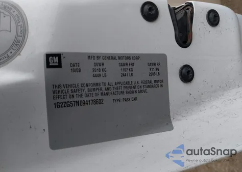 2009 Pontiac G6 from USA, damaged, VIN 1G2ZG57N094178602